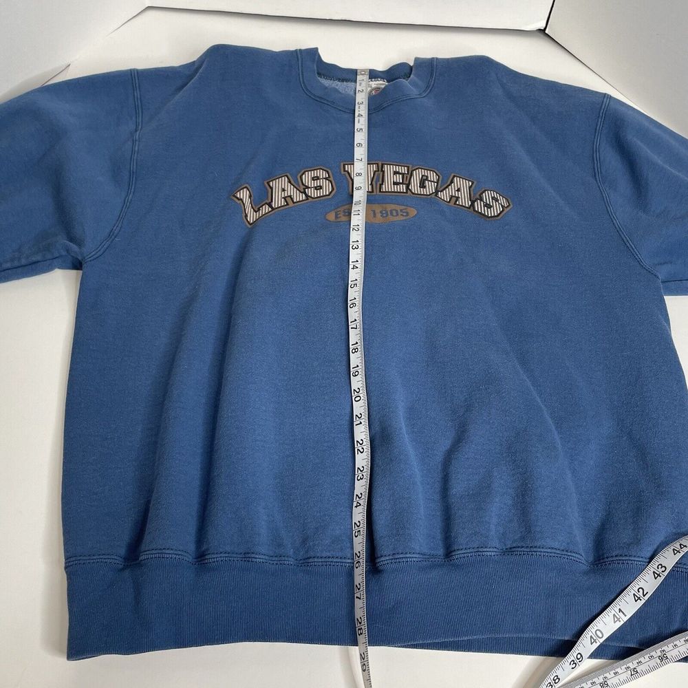 Vintage Las Vegas Crewneck Sweatshirt, XL, Blue, Munsingwear, Long Sleeve - Picture 8 of 9